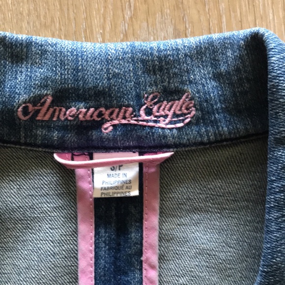 American Eagle denim one button blazer - Picture 5 of 8